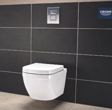 Конзолна тоалетна чиния Euro Ceramic Rimless бяла GROHE